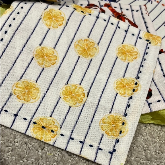 Anthropologie Nautical Kitchen Linens - Blue, Red, yellow Cocktail Napkins bake - Picture 4 of 6